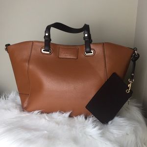 GH BASS and CO. 3 in 1 Leather Tote Clutch Wrislet